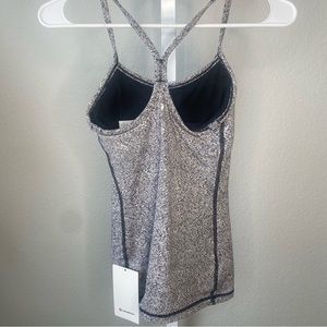 Lululemon Power Y Tank Top Workout Athletic Wear White Black White Grey 2 NWT
